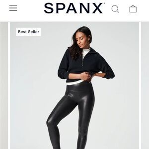 Spanx Faux Leather Leggings size small never been worn